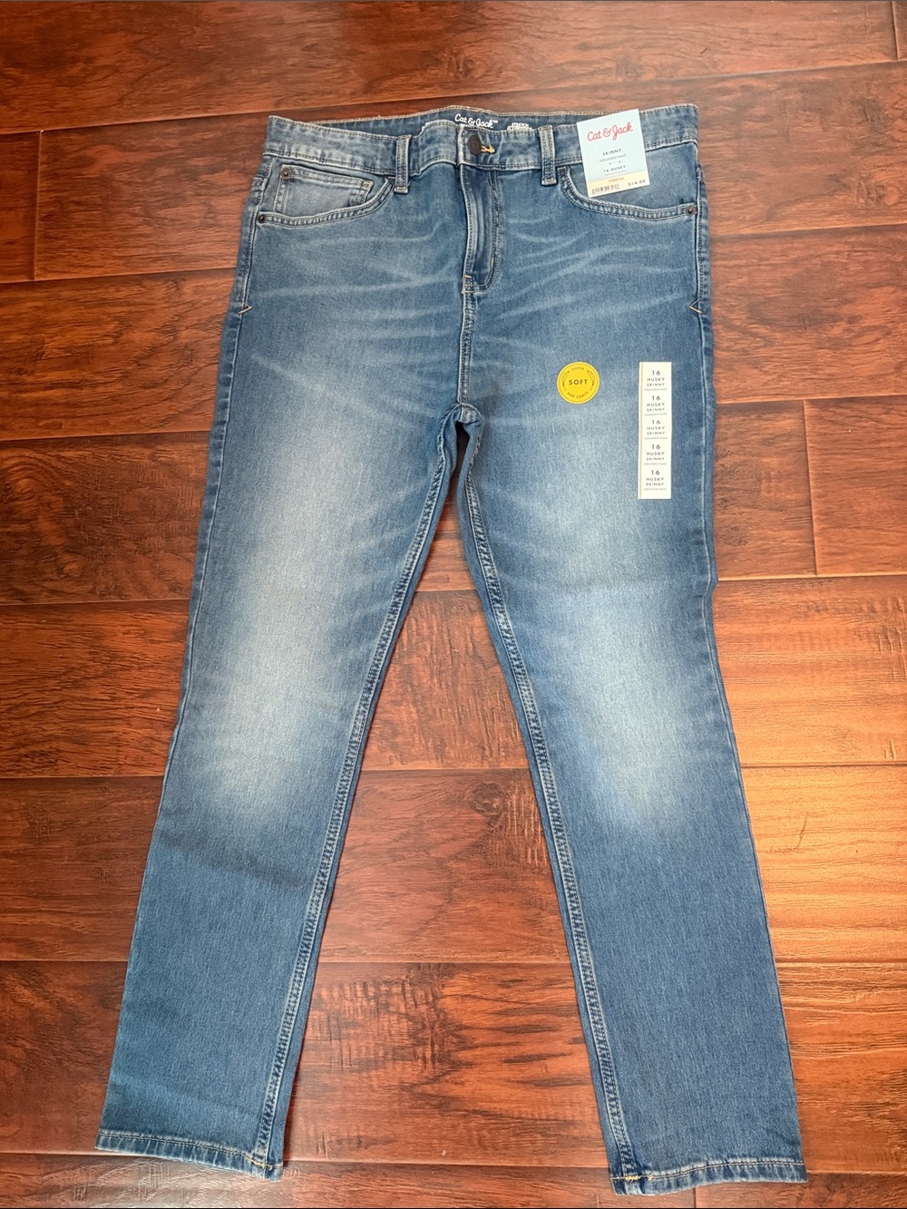 Cat & Jack Girls Medium Blue Washed Skinny Jeans 16 husky